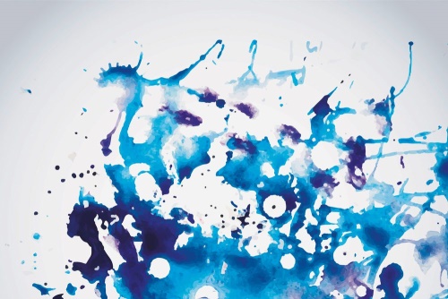 Samolepící tapeta modrý akvarel v abstraktním provedení
