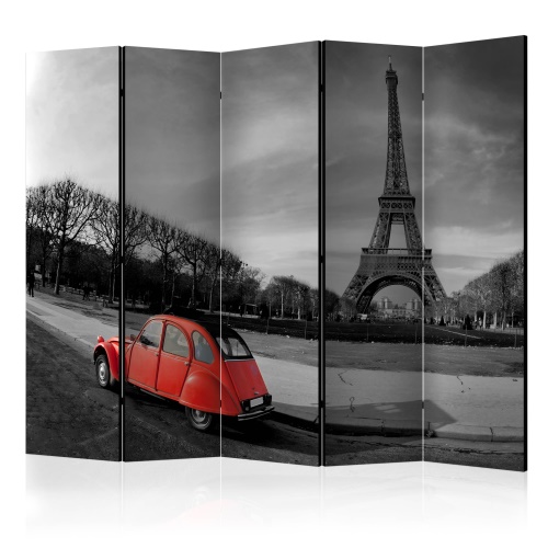 Paraván - Eiffel Tower and red car II [Room Dividers]