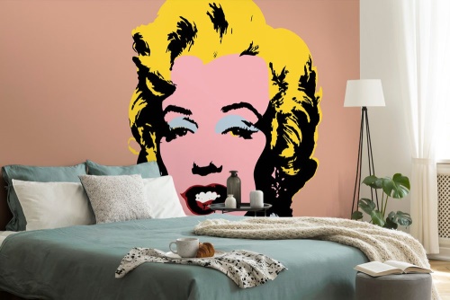Tapeta pop art Marilyn Monroe na hnědém pozadí