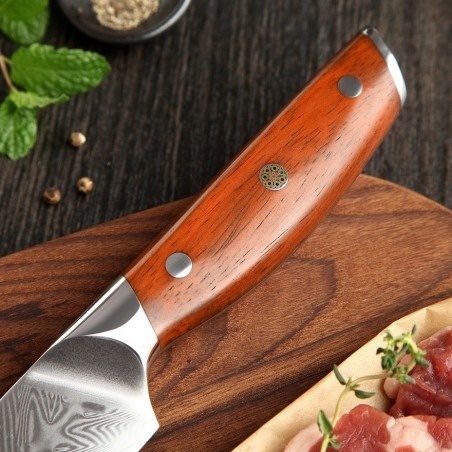 DELLINGER Rose-Wood Damascus nůž plátkovací Carving 8,5" (210mm)
