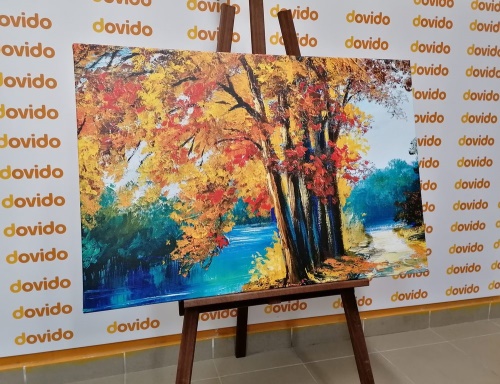 Obraz malované stromy v barvách podzimu