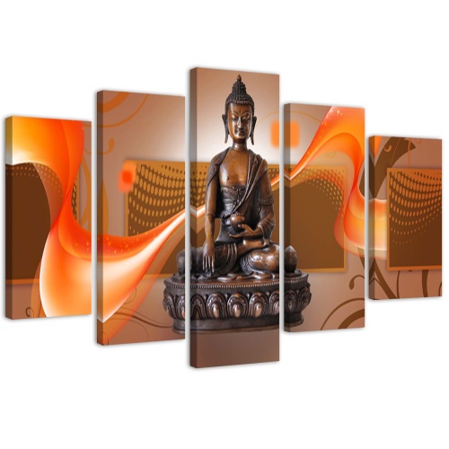 Obraz na plátně pětidílný Buddha Abstrakt