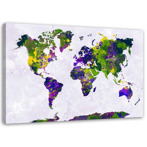 Obraz na plátně Malovaná mapa světa Office