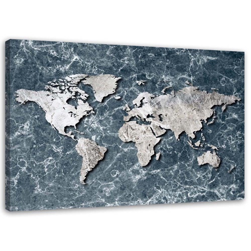Obraz na plátně Mapa světa Marble Grey