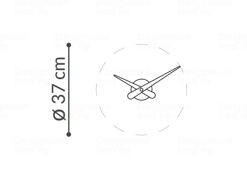 Designové nástěnné hodiny Nomon Axioma Graphite Walnut small 37cm
