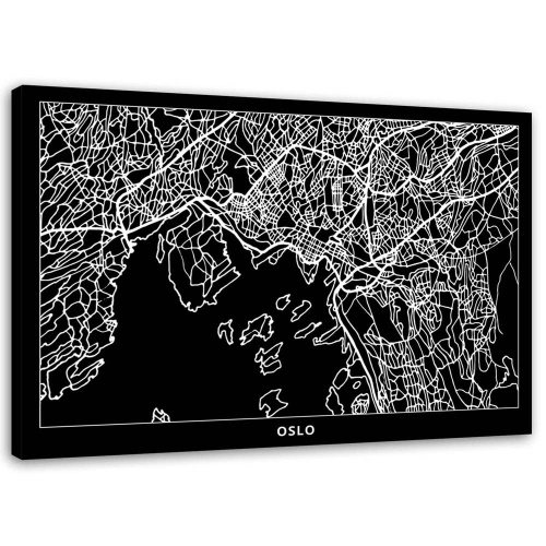 Obraz na plátně Mapa města Oslo