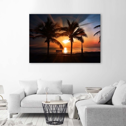 Obraz na plátně Západ slunce u Palmového moře