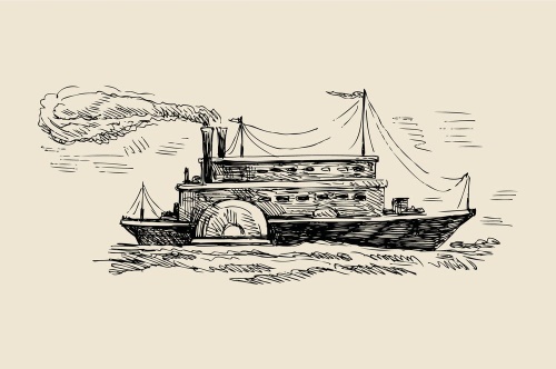 Samolepící tapeta velkolepá loď v retro provedení