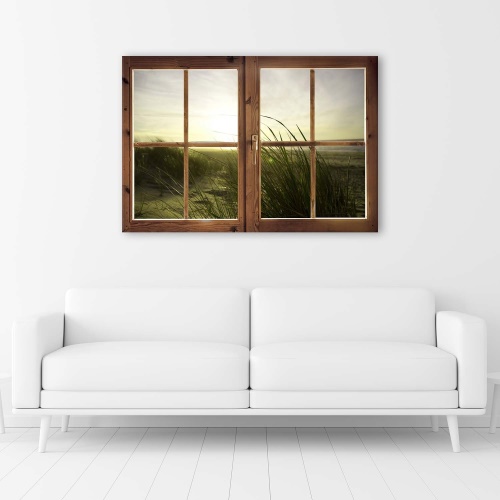 Obraz na plátně Výhled z okna Plážová tráva