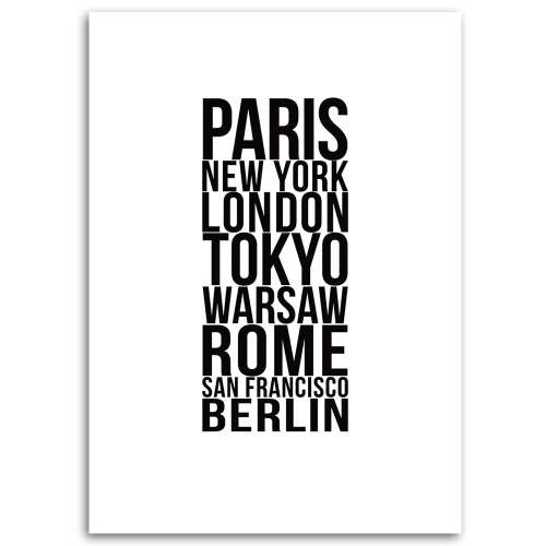 Obraz na plátně Nápis Paris London Tokyo