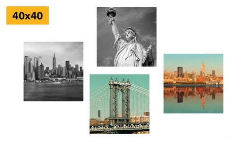 Set obrazů zajímavá kombinace města New York