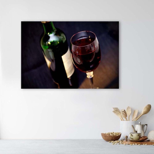 Obraz na plátně Láhev červeného vína