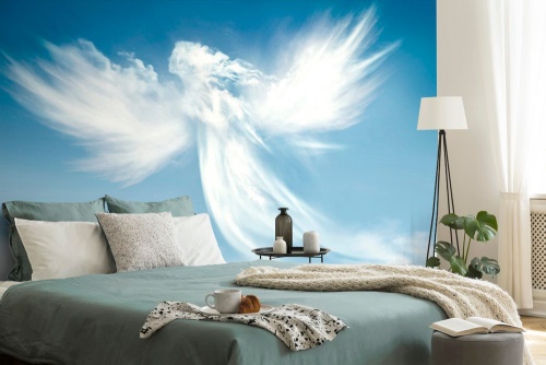 Samolepící tapeta podoba anděla v oblacích