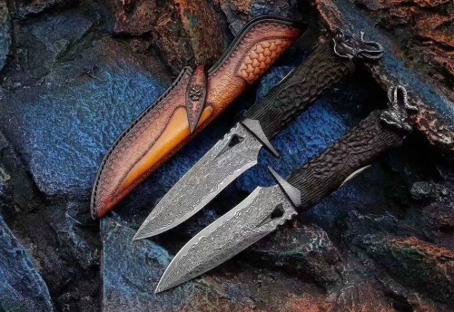 KnifeBoss lovecký damaškový nůž Elephant VG-10