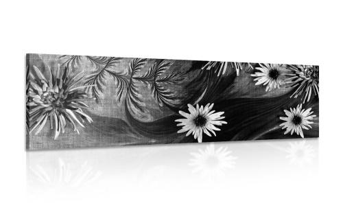 Obraz květiny na černobílém pozadí