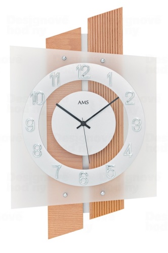 Designové nástěnné hodiny 5530 AMS řízené rádiovým signálem 46cm