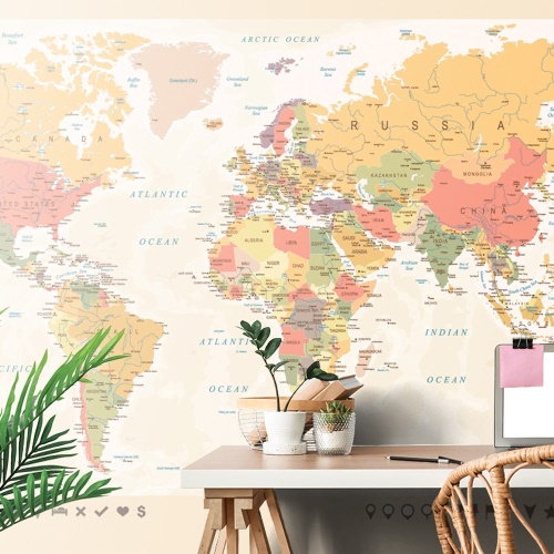 Samolepící tapeta podrobná mapa světa