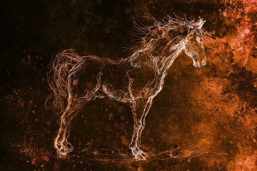 Samolepící tapeta abstraktní kůň