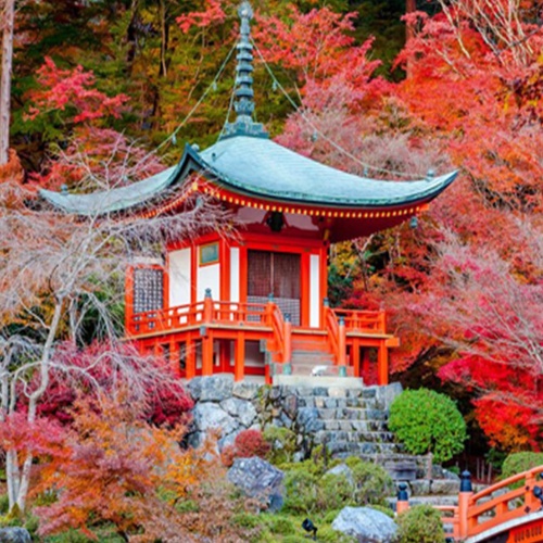 Ozdobný paraván Japonská zahradní krajina
