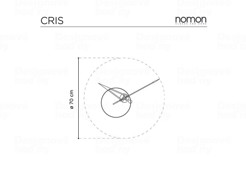Designové nástěnné hodiny Nomon Cris walnut 70cm