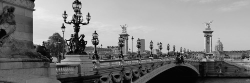 Obraz most Alexandra III. v Paříži v černobílém provedení