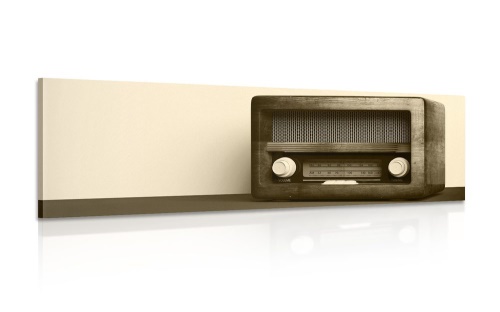 Obraz retro rádio v sépiovém provedení