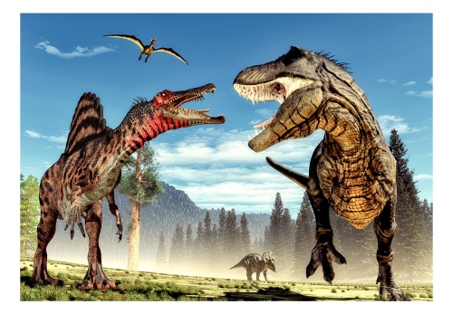 Fototapeta - Fighting Dinosaurs