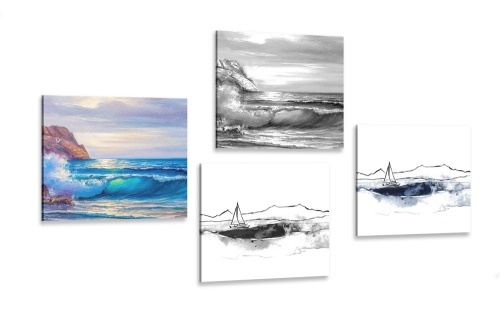 Set obrazů imitace malovaného moře