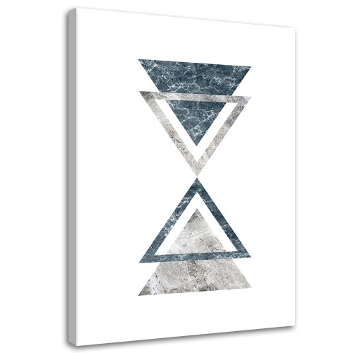 Obraz na plátně Abstraktní mramorové trojúhelníky modré