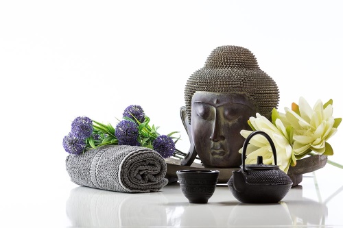 Samolepící tapeta wellness zátiší s buddhou