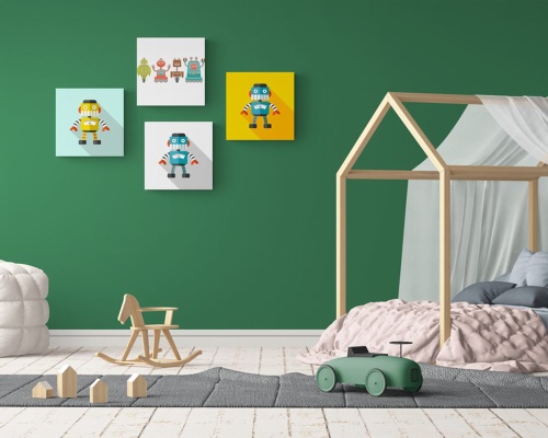 Set obrazů pro dětské milovníky robotů