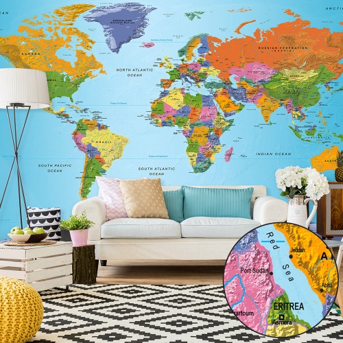 Fototapeta XXL - World Map: Colourful Geography II