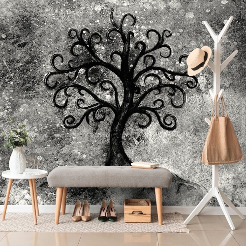 Samolepící tapeta černobílý strom života