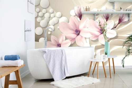 Samolepící tapeta magnolie na abstraktním pozadí