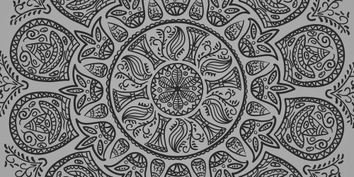 Obraz Mandala s abstraktním přírodním vzorem v černobílém provedení