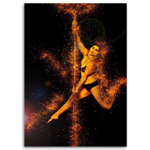Obraz na plátně Tanec s píšťalami Zlatá žena