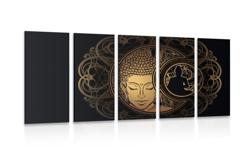 5-dílný obraz harmonická síla Buddhy