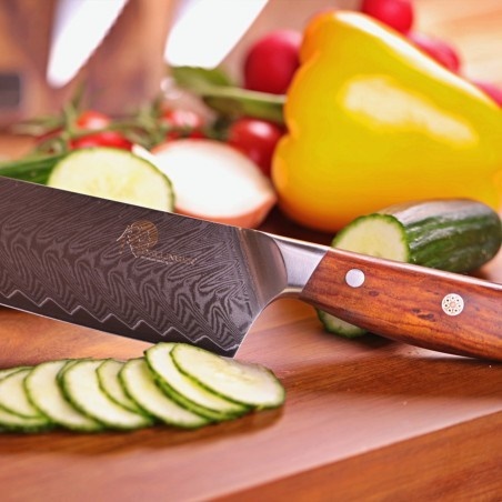 DELLINGER Rose-Wood Damascus nůž Santoku 7" (175mm)
