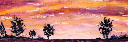 Obraz olejomalba levandulového pole