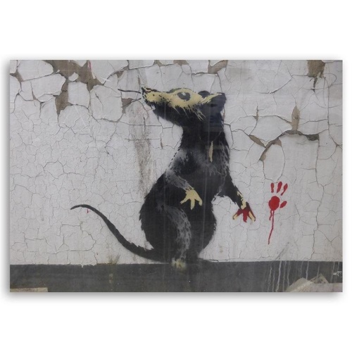 Obraz na plátně Banksy Street Art Rat
