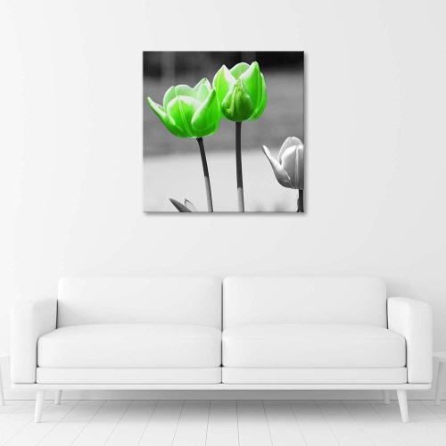 Obraz na plátně Tulipány Květiny Zelená