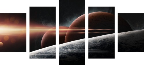 5-dílný obraz planety v galaxii