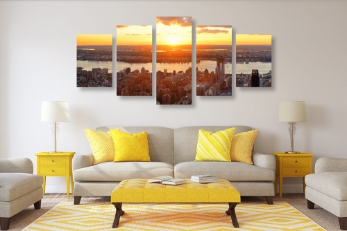 5-dílný obraz nádherné panorama města New York