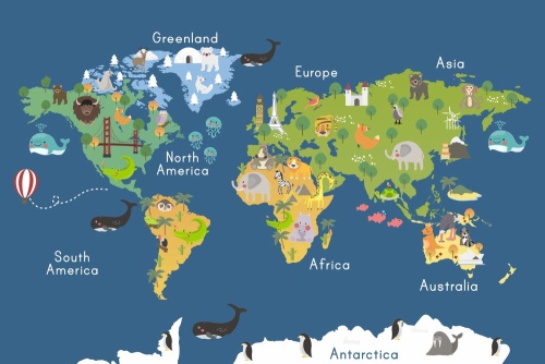Obraz mapa světa pro děti