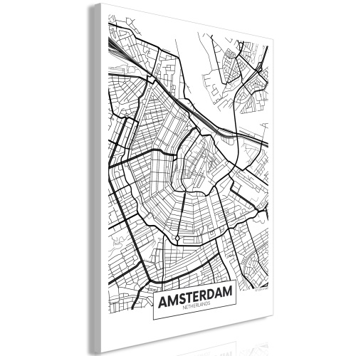 Obraz - Map of Amsterdam (1 Part) Vertical