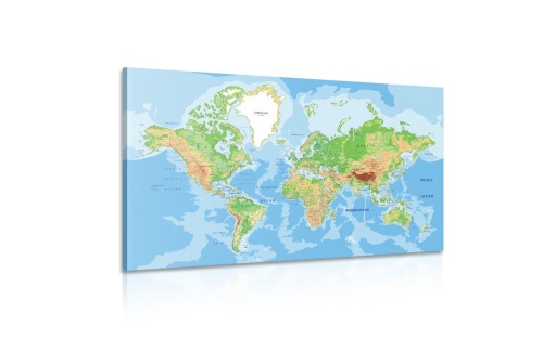 Obraz klasická mapa světa