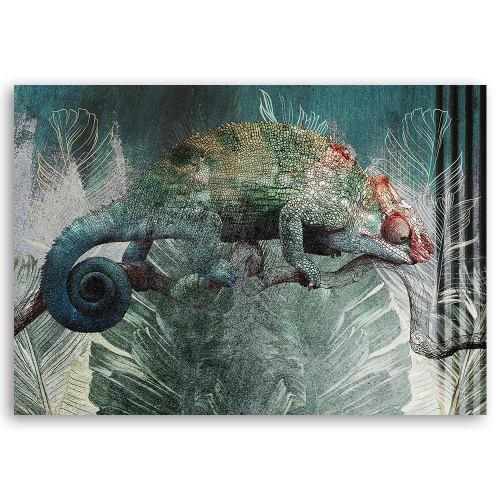 Obraz na plátně, Chameleon v džungli