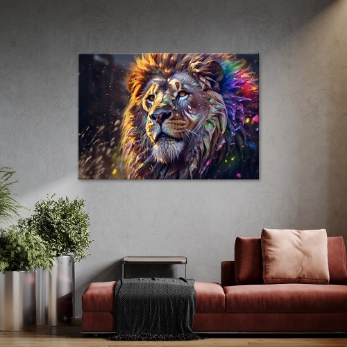 Obraz na plátně, Lev zvířecí abstrakce