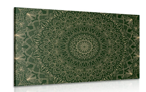 Obraz detailní ozdobná Mandala v zelené barvě
