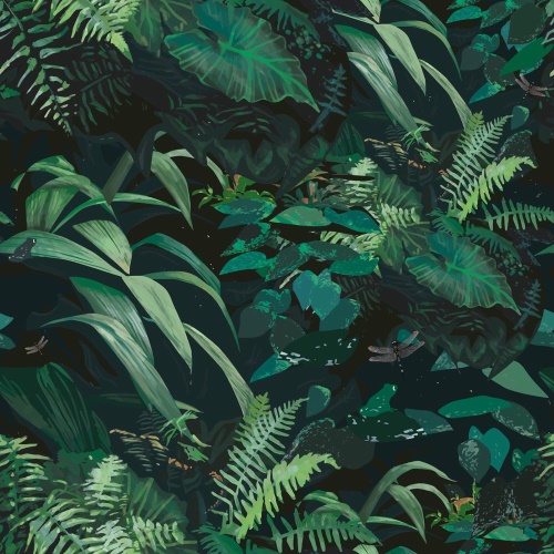 Samolepící tapeta hustý zelený prales - 75x1000 cm